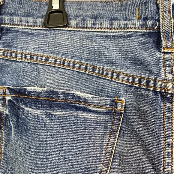 Free People Women's Blue Raw Hem Cut Offs High Rise Button Fly Jean Shorts sz 28 - Picture 15 of 16